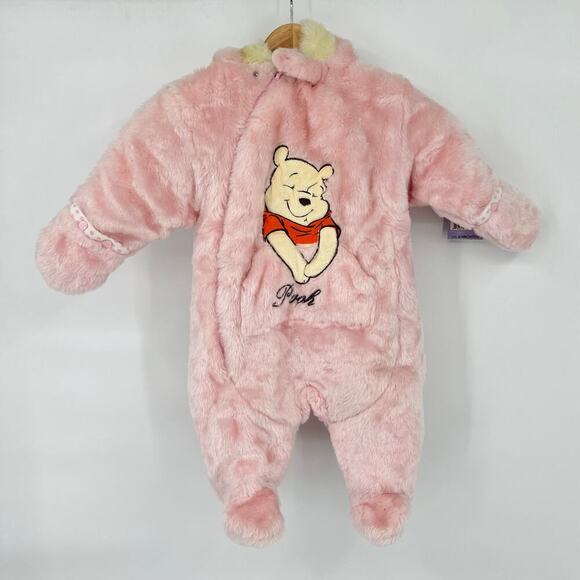 NWT Deadstock Disney Winnie the Pooh Pink Zip Winter Suit Size 6-9 Months